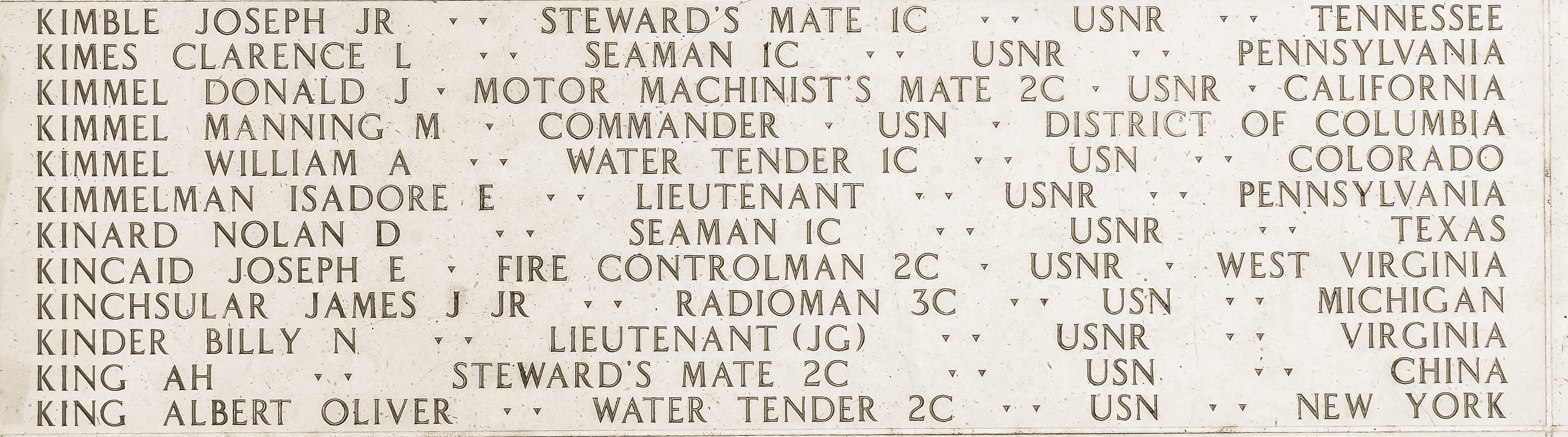 Joseph E. Kincaid, Fire Controlman Second Class